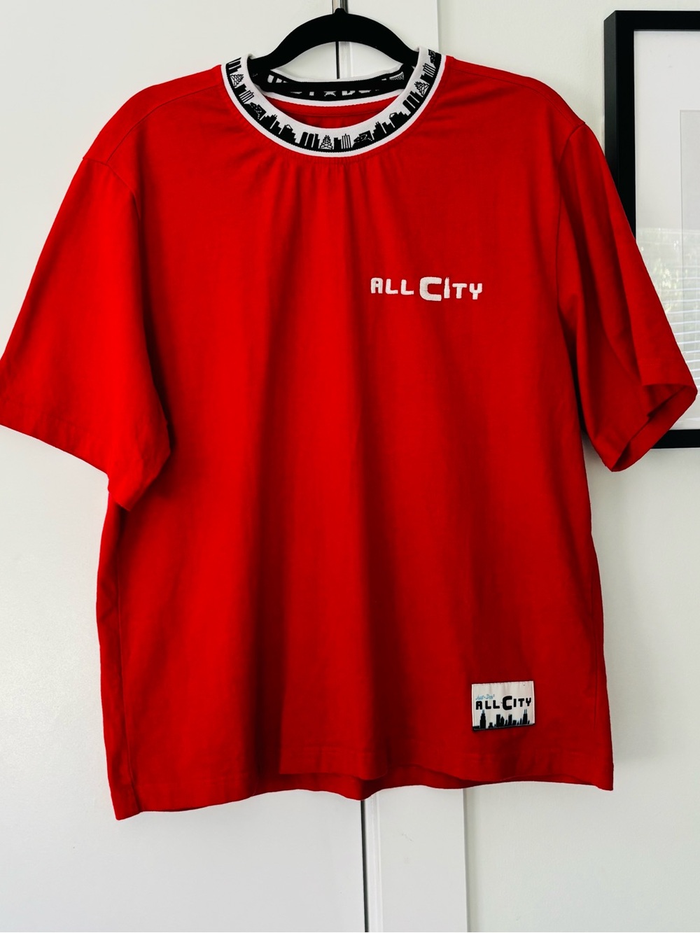 Just Don All City men's SS crewneck red size large